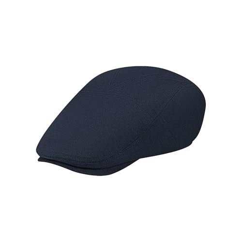 Men's Flat Cap Linen Blend Adjustable Newsboy Cap for Men Classic Cabbie Ivy Gatsby Irish Beret Cap Summer Hat - color: Navy_aa, size: Large