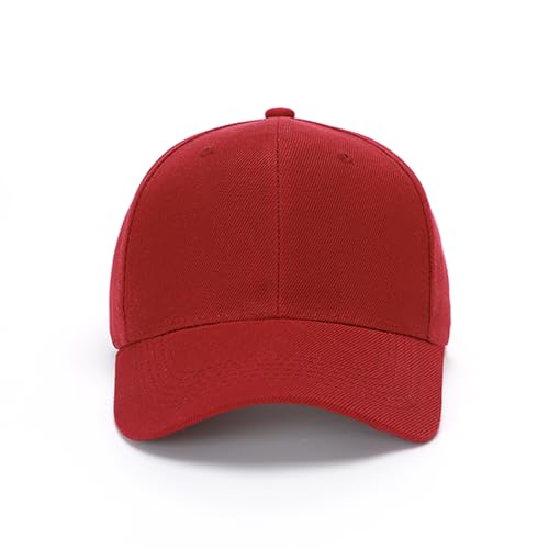 ZH Plain Adjustable Baseball Cap - Lot of 12 Unisex Blank Design Caps - color: Red
