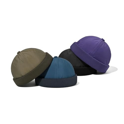 Clakllie Quick Dry Brimless Docker Cap for Men Summer Beanie Sailor Skullcap Lightweight Waterproof Adjustable No Brim Hat - color: Cdus-wbbh2401-blue