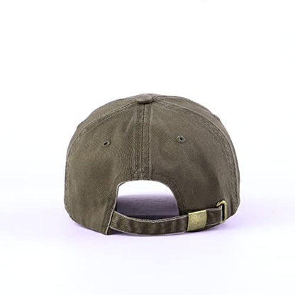 LANGZHEN Unisex Baseball Cap 100% Cotton Fits Men Women Washed Denim Adjustable Dad Hat - color: Army Green