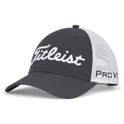 Titleist Men's Tour Performance Mesh Golf Hat - color: Charcoal/White