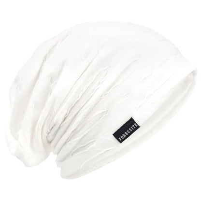 Ruphedy Men Slouchy Beanie Summer Long Oversize Thin Lightweight Skull Cap B011h - color: B401-white, size: One Size
