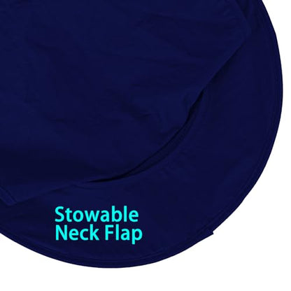 ZOORON Sun Hats for Men Women with Neck Flap Fishing UPF 50+ UV Protection - color: Navy Blue