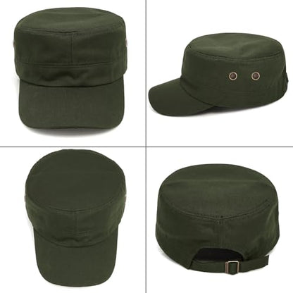 Unisex Basic Cadet Army Caps Everyday Military Style Hat - color: Army Green 1