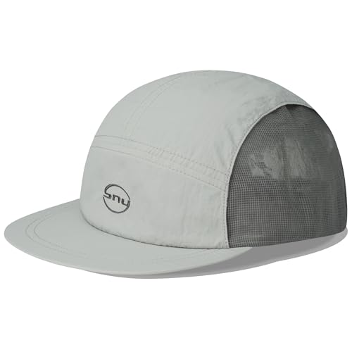 Croogo Mesh 5 Panel Hat Quick Drying Running Baseball Cap for Outdoor - color: Lightgrey