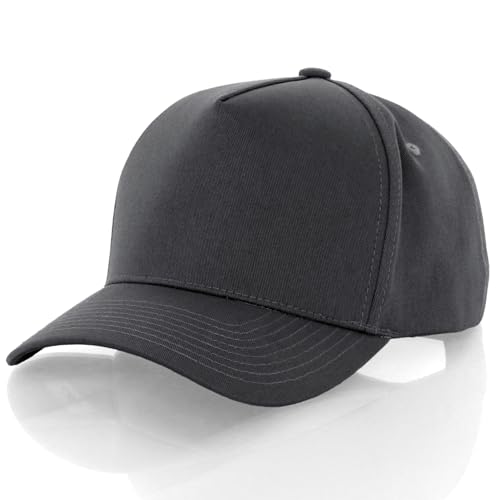 Daxton Men Original Trucker Hat Cotton Twill with Adjustable Snapback 5 Panel A-Frame Cap - color: 2 Pack - All Black, Dark Gray