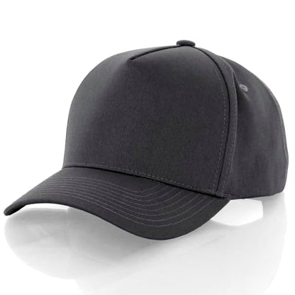 Daxton Men Original Trucker Hat Cotton Twill with Adjustable Snapback 5 Panel A-Frame Cap - color: 2 Pack - All Black, Dark Gray