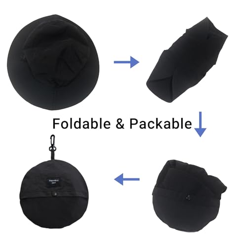 PFFY Waterproof Bucket Hats for Men Women Packable Sun Hat for Outdoors - color: Solid Green