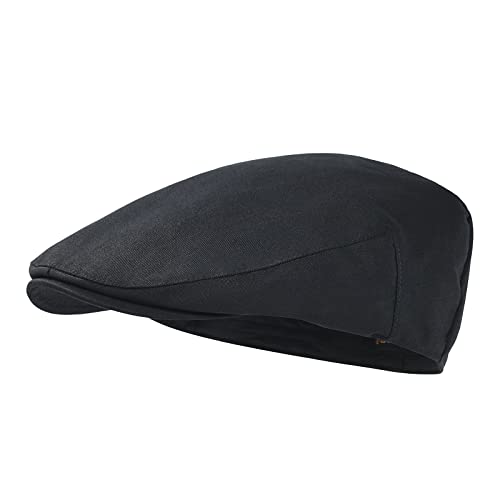 STARANCE Men Thin Cotton Gatsby Newsboy Cap - color: Black, size: 7 1/4