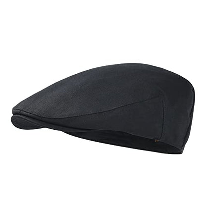 STARANCE Men Thin Cotton Gatsby Newsboy Cap - color: Black, size: 7 3/4