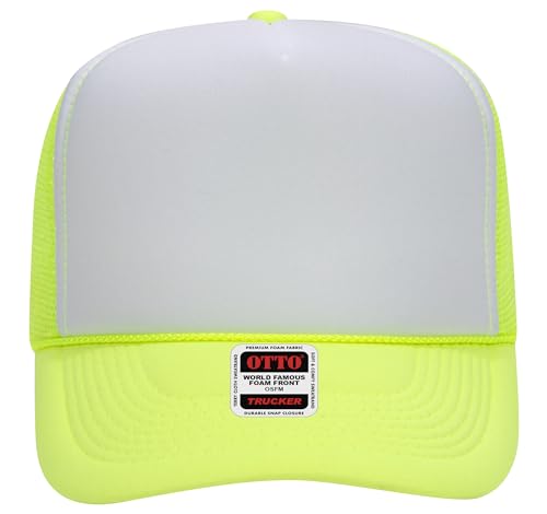 BROTHER TRUCKERS The World's Greatest Neon Colored Trucker Hat Blanks - Wholesale Bulk Unisex Snapback Hats - color: Neon Yellow/White/Neon Yellow