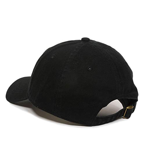 Cat Baseball Cap Embroidered Cotton Adjustable Dad Hat - color: Black