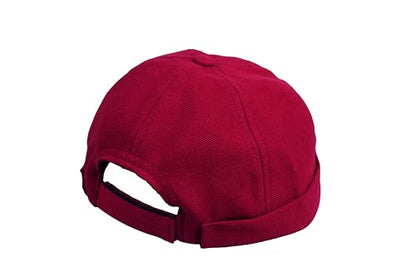 Cotton Docker Cap, Unisex Brimless Cap, Men Skull Cap, Brimless Beanie Hat, Men Women Cuffed Hat. - color: Burgundy