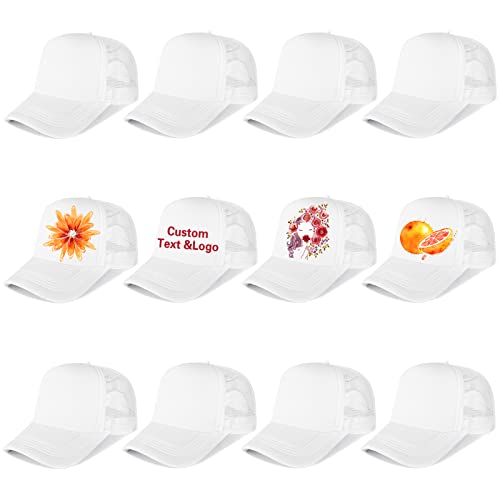 Ultrafun 12 Pack Trucker Hat Mesh Sublimation Blank Hats Men Women - color: 12pack-white