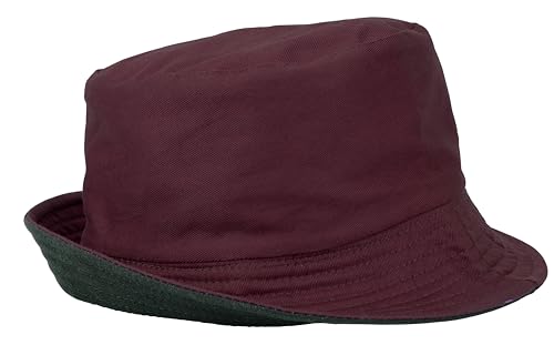 Gelante Reversible Bucket Hat for Men and Women - Cotton, Outdoor Sun Protection Bucket Hats. - color: Burgundy/Black