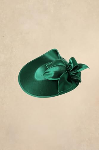 BABEYOND Derby Fascinators Hats for Women Wide Brim Tea Party Flower Hat - color: Dark Green