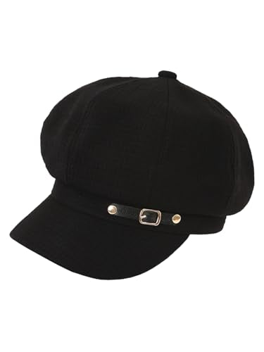 Women Beret Newsboy Hats Classic Autumn Spring Winter Cap - color: Black-2