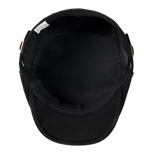 VOBOOM Men Newsboy Cap Cotton Flat Ivy Gatsby Driving Hat - color: Black
