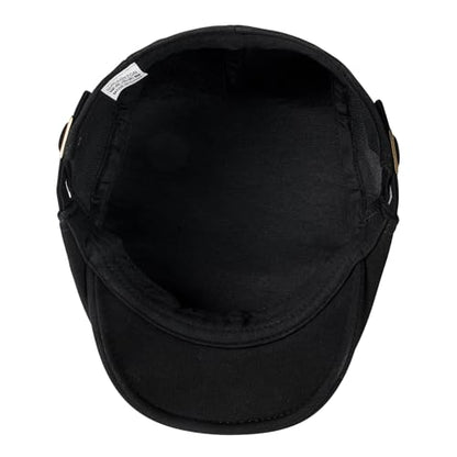 VOBOOM Men Newsboy Cap Cotton Flat Ivy Gatsby Driving Hat - color: Black
