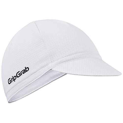 GripGrab Summer Cycling Cap - UV Protection Under-Helmet Bicycle Visor Hat - color: White, size: Small-Medium