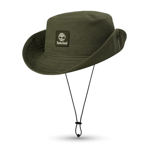 Timberland Floppy Bucket Hat for Men, Packable Sun Hat with Adjustable Chin Cord, Lightweight and Breathable Sun Protection - color: Leaf Green (Green), size: Small-Medium