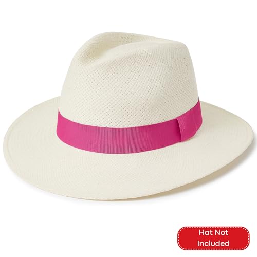 Gamboa Hatbands for Panama Hat Ribbon Hatband Cowboy Hats - color: Pink, size: Large