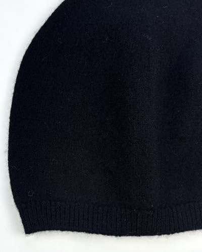 100% Merino Wool Knit Beanie Hat for Men Women, Warm Winter Soft Wool Hat, Skull Cap, Outdoor Hiking Commuting - color: Black