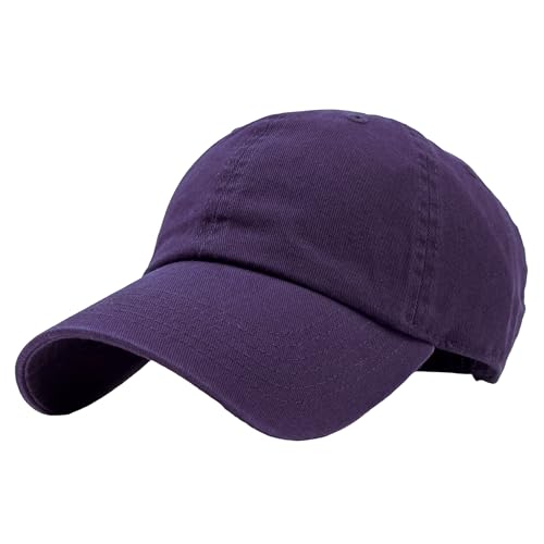 Utmost Unisex Classic Low Profile Cotton Baseball Cap Plain Blank Camoflauge Soft Unconstructed Adjustable Size Dad Hat (1pc Purple)