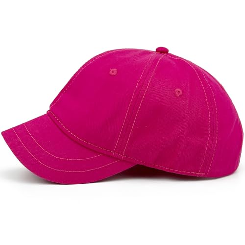 Loneshark Short Brim Baseball Cap for Running Small Bill Umpire Hat - color: Hotpink