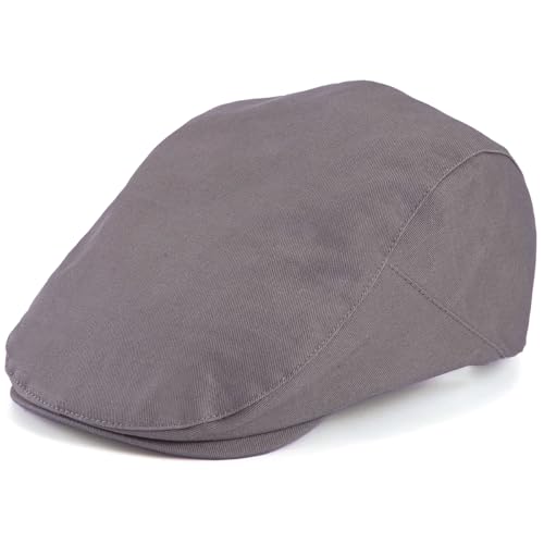 Classic Solid Flat Cap Newsboy Hats for Men Retro Cabbie Driving Adjustable - color: C07 Grey With Mesh Lining