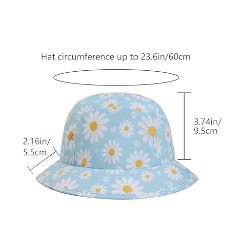 BASSDASH UPF50+ Fishing Bucket Hat for Men Women Lightweight Water Resistant Packable Outdoor Summer Sun Hats FH13 - color: Daisy