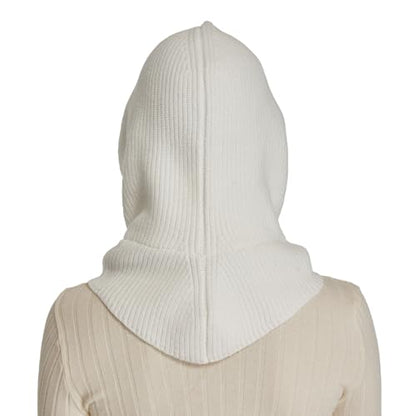Knit Balaclava for Women Winter Hats Ski Mask Face Cover Neck Warmer - color: White