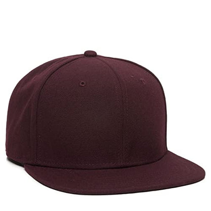 Dark Wine Flat Bill Snapback – High Crown Structured Urban Baseball Cap