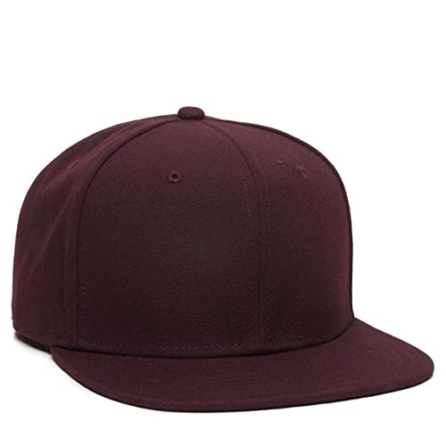 Dark Wine Flat Bill Snapback – High Crown Structured Urban Baseball Cap