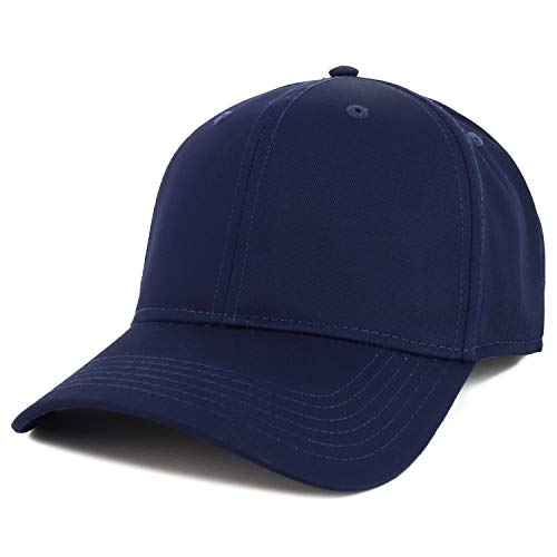 Armycrew XXL Oversize High Crown Adjustable Plain Solid Baseball Cap - color: Navy