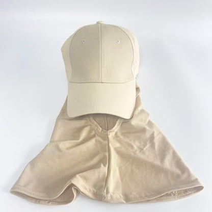One-Piece Hijab Baseball Cap for Women Quick Dry Sun Hat Outdoor Headscarf - color: Beige