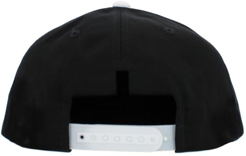 KBETHOS Classic Snapback Hat Blank Cap Underbrim Cotton Wool Blend Flat Visor Adjustable Unisex - color: Black White