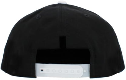 KBETHOS Classic Snapback Hat Blank Cap Underbrim Cotton Wool Blend Flat Visor Adjustable Unisex - color: Black White
