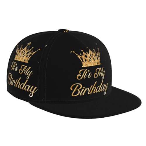 Happy Birthday Snapback Hat for Men and Women, Flat-Brimmed Hat, Adjustable Hip Hop Baseball Cap for Birthday Party - color: Birthday 4