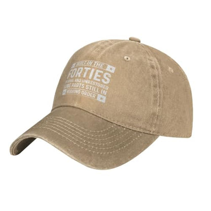 Built in Forties Original and Unrestored Some Parts Hat Women Dad Hat Trendy Hat - color: Natural
