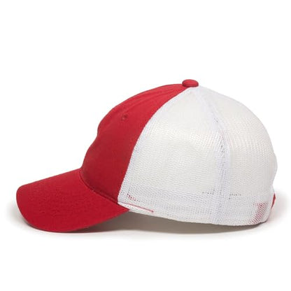 Outdoor Cap Garment Washed Meshback Cap - color: Red/White