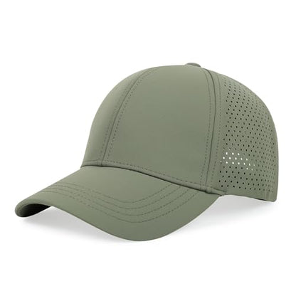 Quick Dry Baseball Cap Curved Brim Snapback Hat Mesh for Men Women - color: Sagegreen