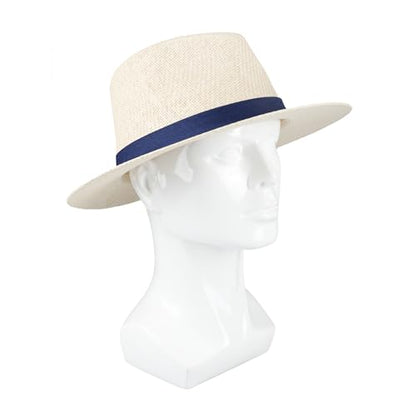 Dockers Men's Straw Fedora and Panama Hat - color: Navy Band, size: Large-X-Large