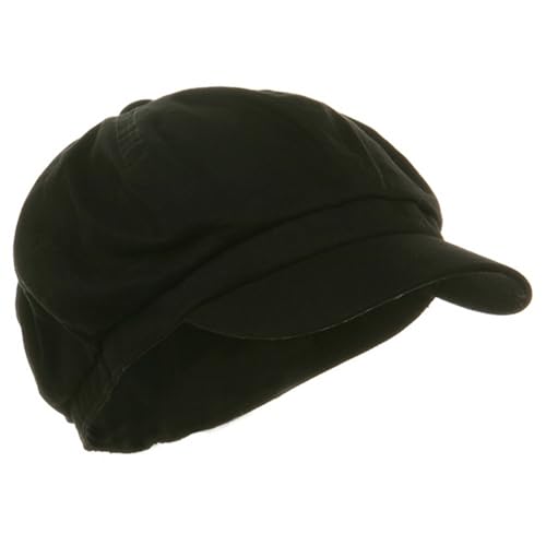 e4Hats.com Cotton Elastic Newsboy Cap - color: Black, size: X-Large-XX-Large