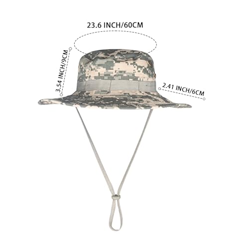 Sun Hats for Men Women Bucket Hat UPF 50+ Boonie Fishing Safari Hat - color: Acu Camo