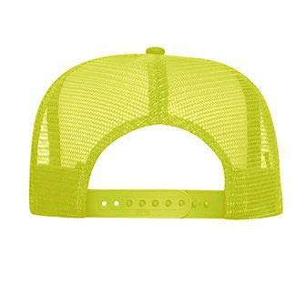 OTTO Neon Polyester Foam Front 5 Panel High Crown Mesh Back Trucker Hat - color: N. Yellow