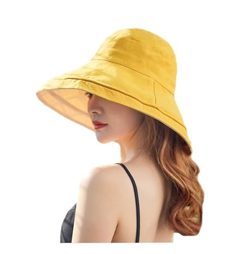 FaroDor Women's Reversible Bucket Hat UV Protection Packable Travel Cap Wide Brim Sun Hats 2026 - color: 1yellow