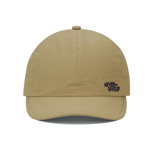 Clakllie Quick Dry Short Brim Cap for Men Lightweight 6 Panel Baseball Cap Golf Dad Hats Women's Running Trucker Hat - color: Cdus-bssq2505-khaki