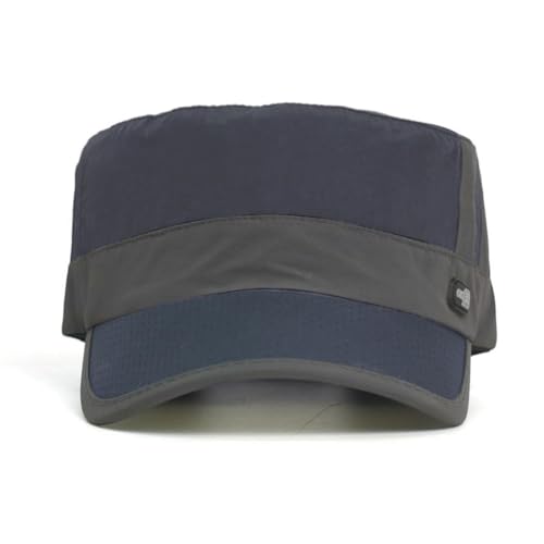 FASHIXD Mesh Military Hat for Men Summer Army Cap Quick Qry Short Bill Hat Cadet Caps - color: Navy Blue