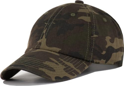 TSSGBL Unstructured Distressed Baseabll Cap Cotton Soft Dad Hat Adjustable Low Profile Headwear Ball Caps for Women Men - color: Distressed Camo, size: Medium-Large